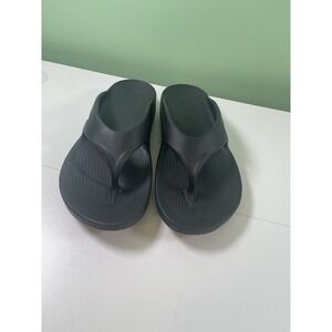 Oofos Original Black Men's 14 Women 16 Recovery Thong Flip Flop Sandals Comfort